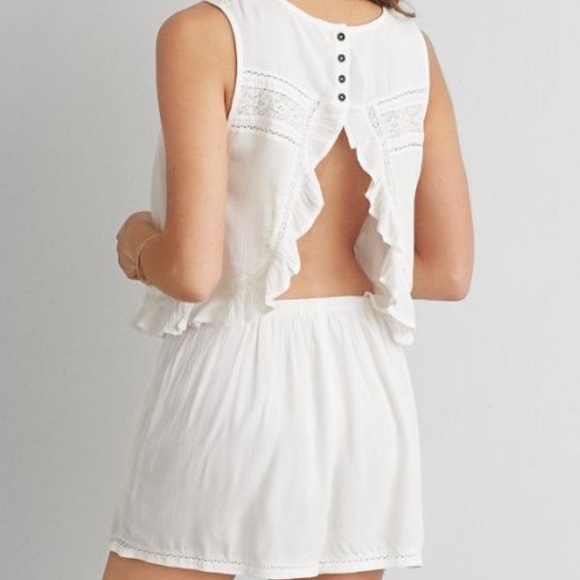american eagle white romper
